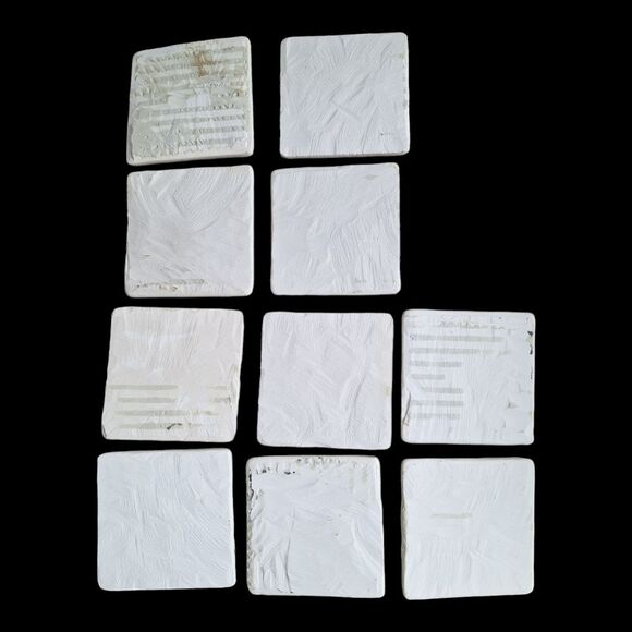 Rare 3D Porcelain Tiles Crafters Lot of 10 Flowers 4 x 4 Vintage 1980s - Picture 4 of 11